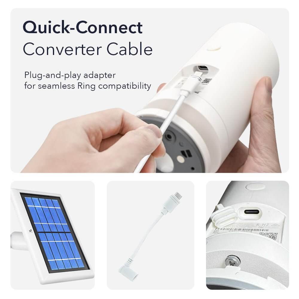 Ring Outdoor Cam Plus Battery+ Wasserstein Solar Panel Bundle