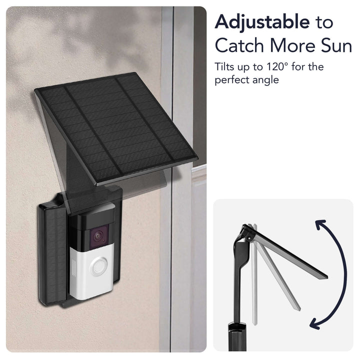 Wasserstein Universal Solar Charger for Ring Battery Doorbell (2024 Release)/Pro/Plus/4/3/3 Plus/2nd Gen (2020 Release) & Wyze Wireless Video Doorbell Pro