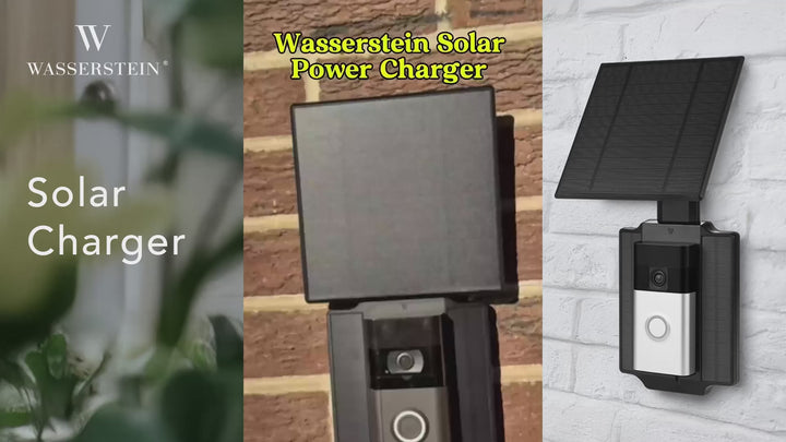 Wasserstein Universal Solar Charger for Ring Battery Doorbell (2024 Release)/Pro/Plus/4/3/3 Plus/2nd Gen (2020 Release) & Wyze Wireless Video Doorbell Pro