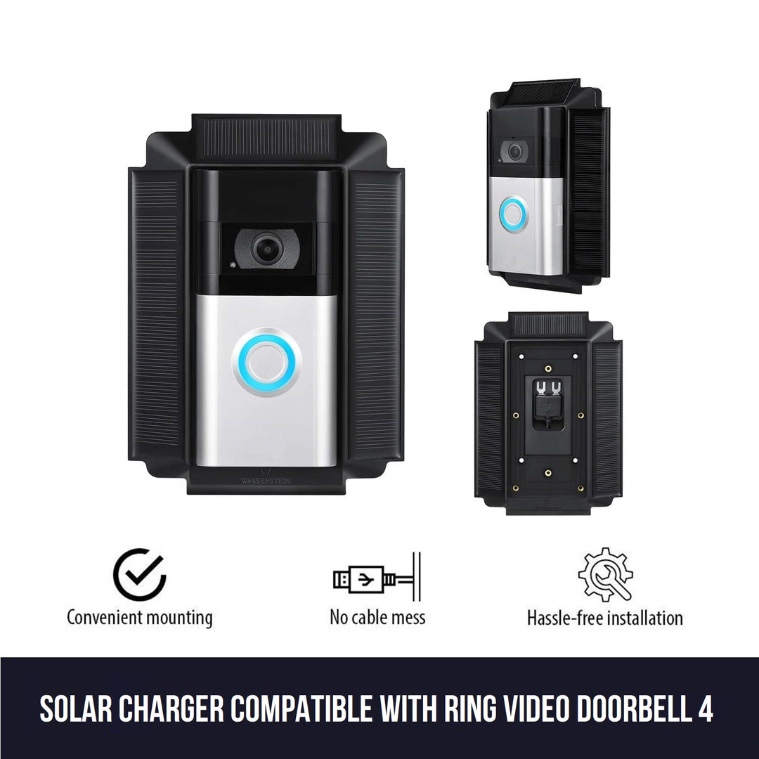Wasserstein Solar Charger for Ring Video Doorbell 3 / 3 Plus / 4