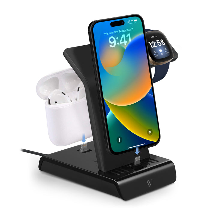 Wasserstein iPhone 3-in-1 Charging Station | Made for Fitbit, iPhone & Airpods