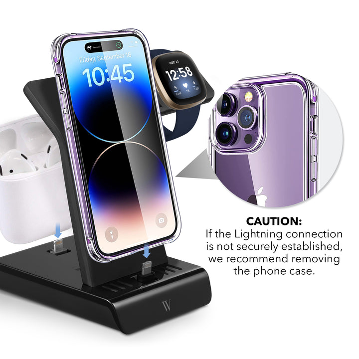 Wasserstein iPhone 3-in-1 Charging Station | Made for Fitbit, iPhone & Airpods