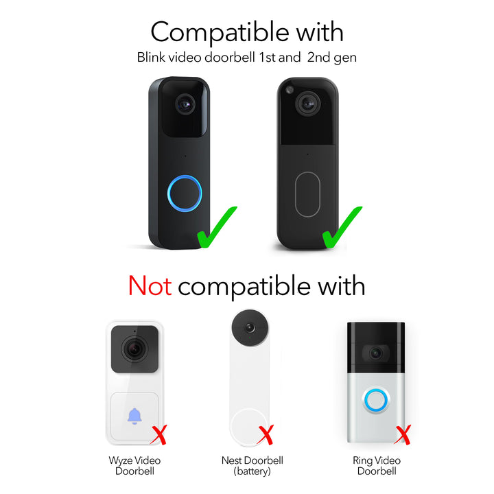 Wasserstein Wall Mount for Blink Video Doorbell 1st Gen & 2nd Gen | No Drill Installation