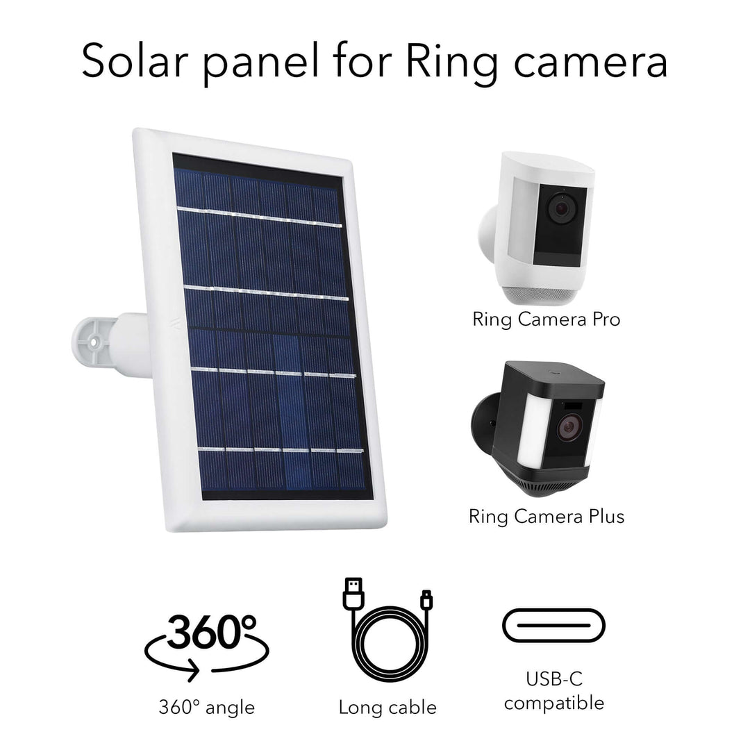 Wasserstein Solar Panel for Ring Spotlight Cam Plus / Pro / Battery & Ring Stick Up Cam Battery