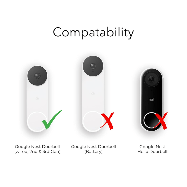 Wasserstein Horizontal Adjustable Mount for Google Nest Doorbell (Wired 2nd & 3rd Gen) | Made for Google