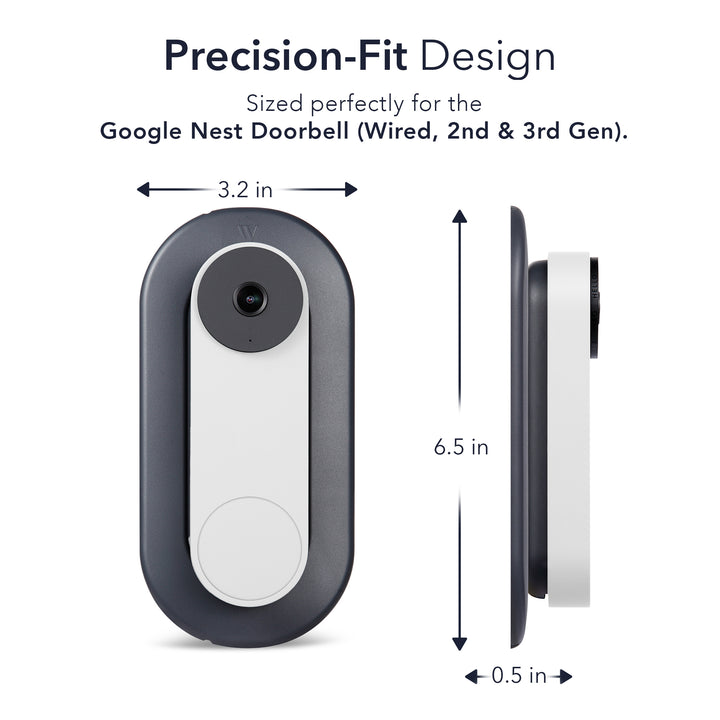 Wasserstein Wall Plate for Google Nest Doorbell (Wired 2nd & 3rd Gen) | Made for Google