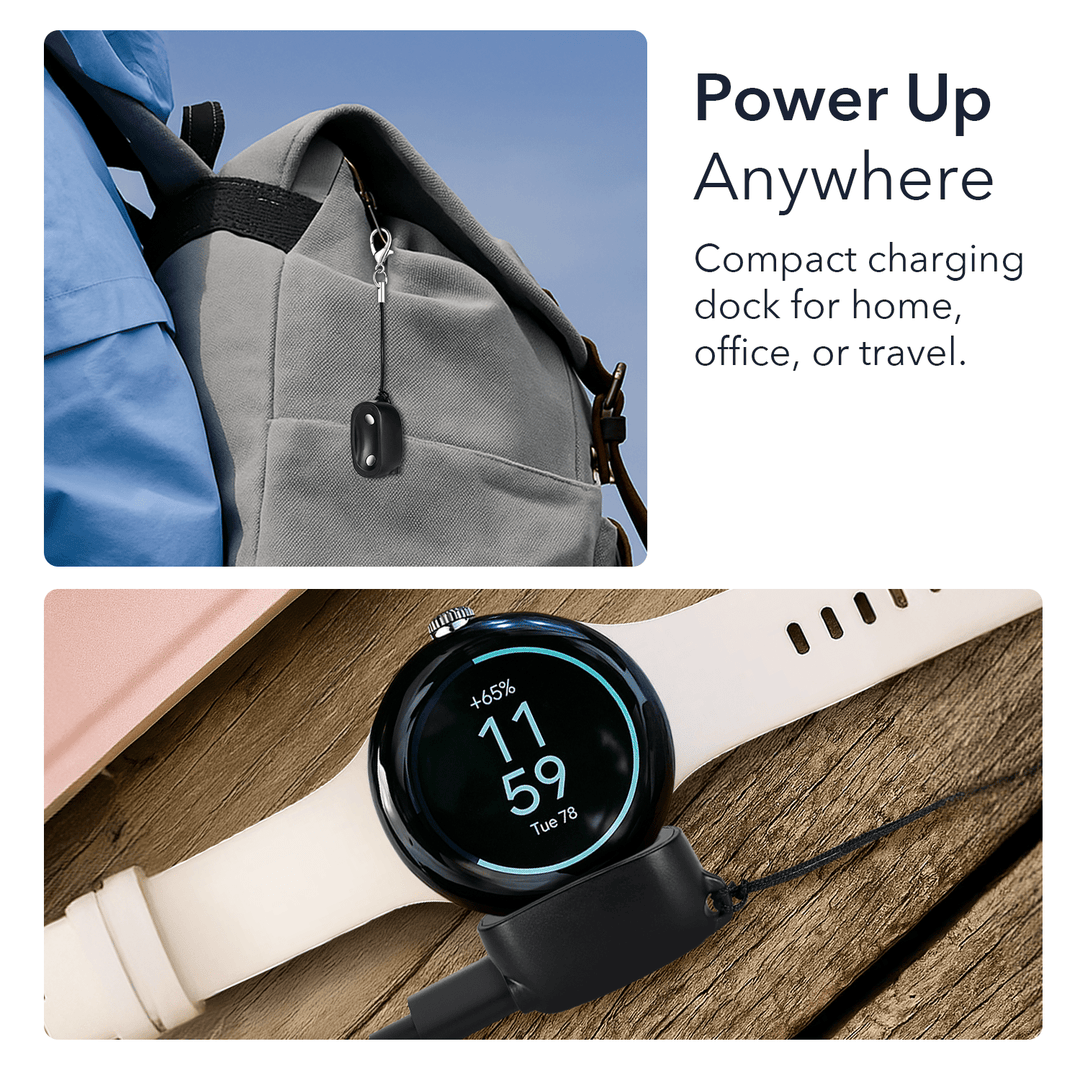 Wasserstein On-the-Go Charger for Google Pixel Watch 4 (41mm & 45mm) | Made for Google