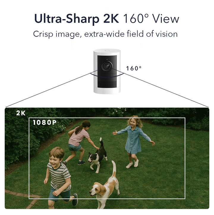 Ring Outdoor Cam 2K (Battery, 2nd Gen) + Wasserstein Solar Panel Bundle