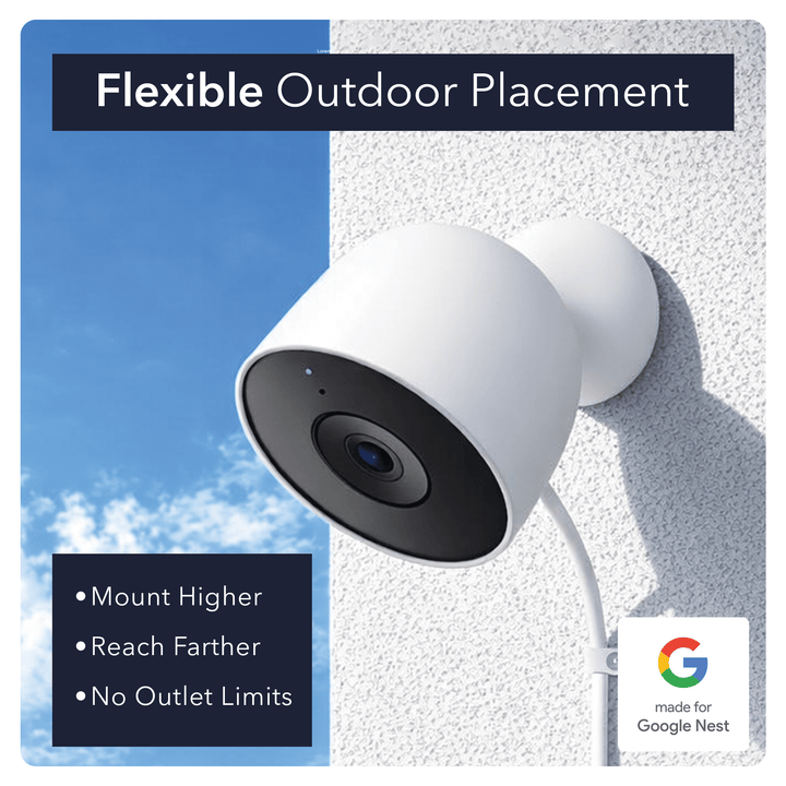 Wasserstein 18ft Cord for Google Nest Cam Outdoor (Wired, 2nd Gen
