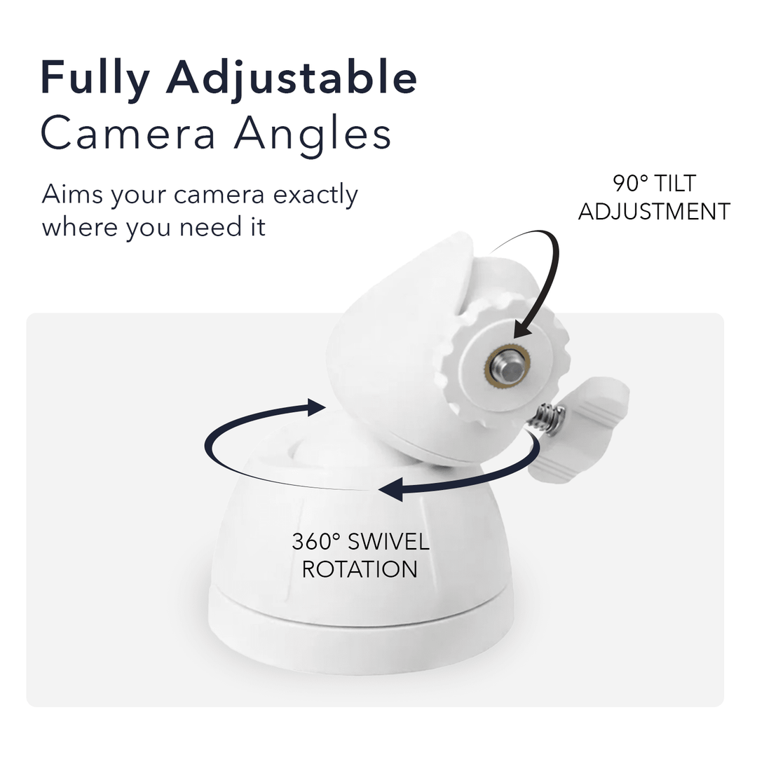 Wasserstein Camera Mount for Blink Outdoor/XT/XT2, Ring Stick Up Cam Battery/Wired, Ring Outdoor Cam Plus, Arlo Essential Spotlight/Pro 3/4/Ultra/Ultra 2, eufyCam 2/Pro - 360° Swivel (2-pack)