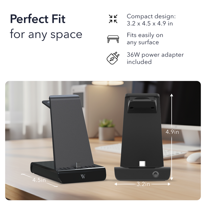 Wasserstein 3-in-1 Charging Station Made for Google Pixel, Pixel Buds & Pixel Watch 4 (41mm & 45mm)