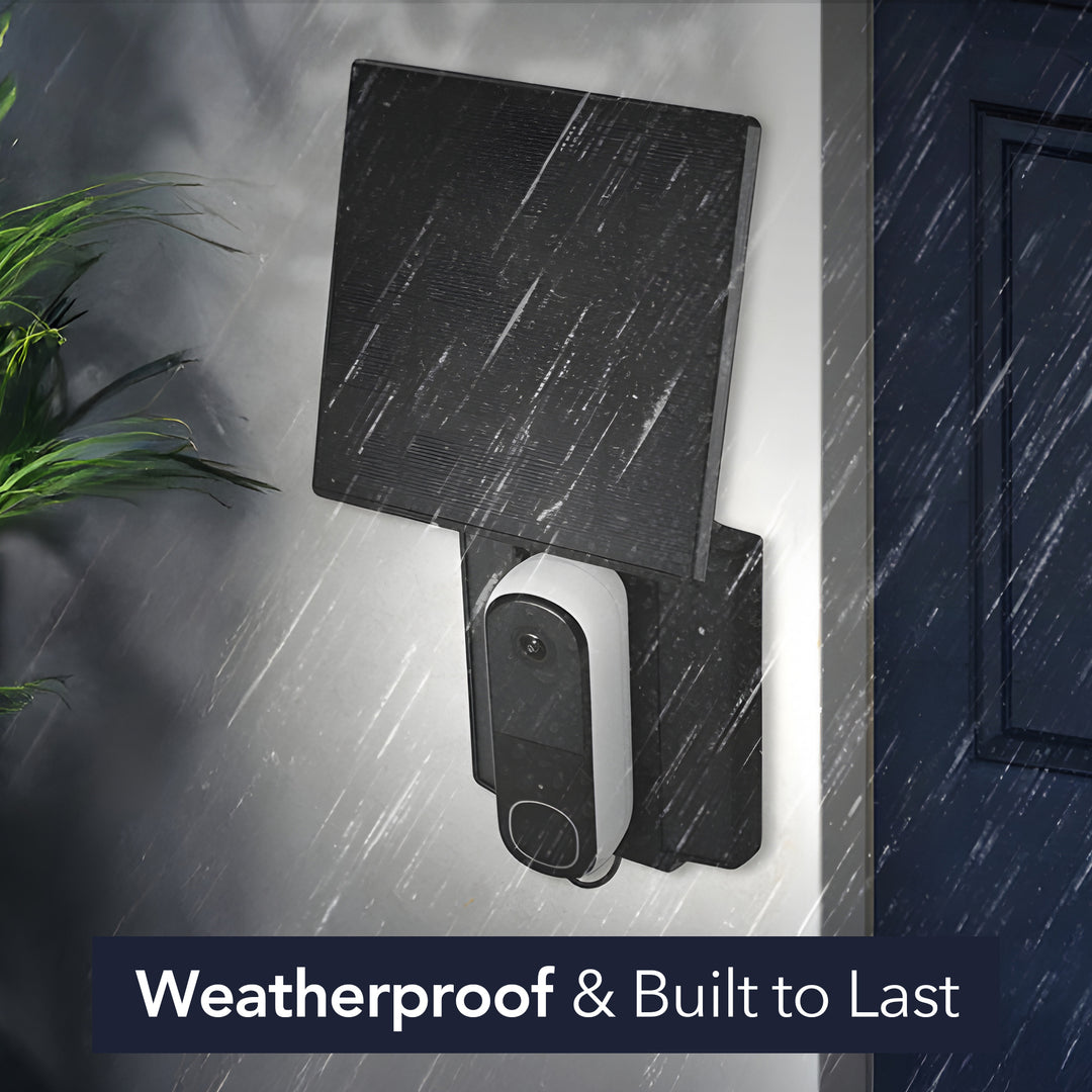Wasserstein Universal Solar Charger with Built-in Battery for Arlo Video Battery Doorbell 2K (2nd Gen) & Wyze Wireless Duo Cam & eufy E340/C30/C31 Doorbell (2.5W)
