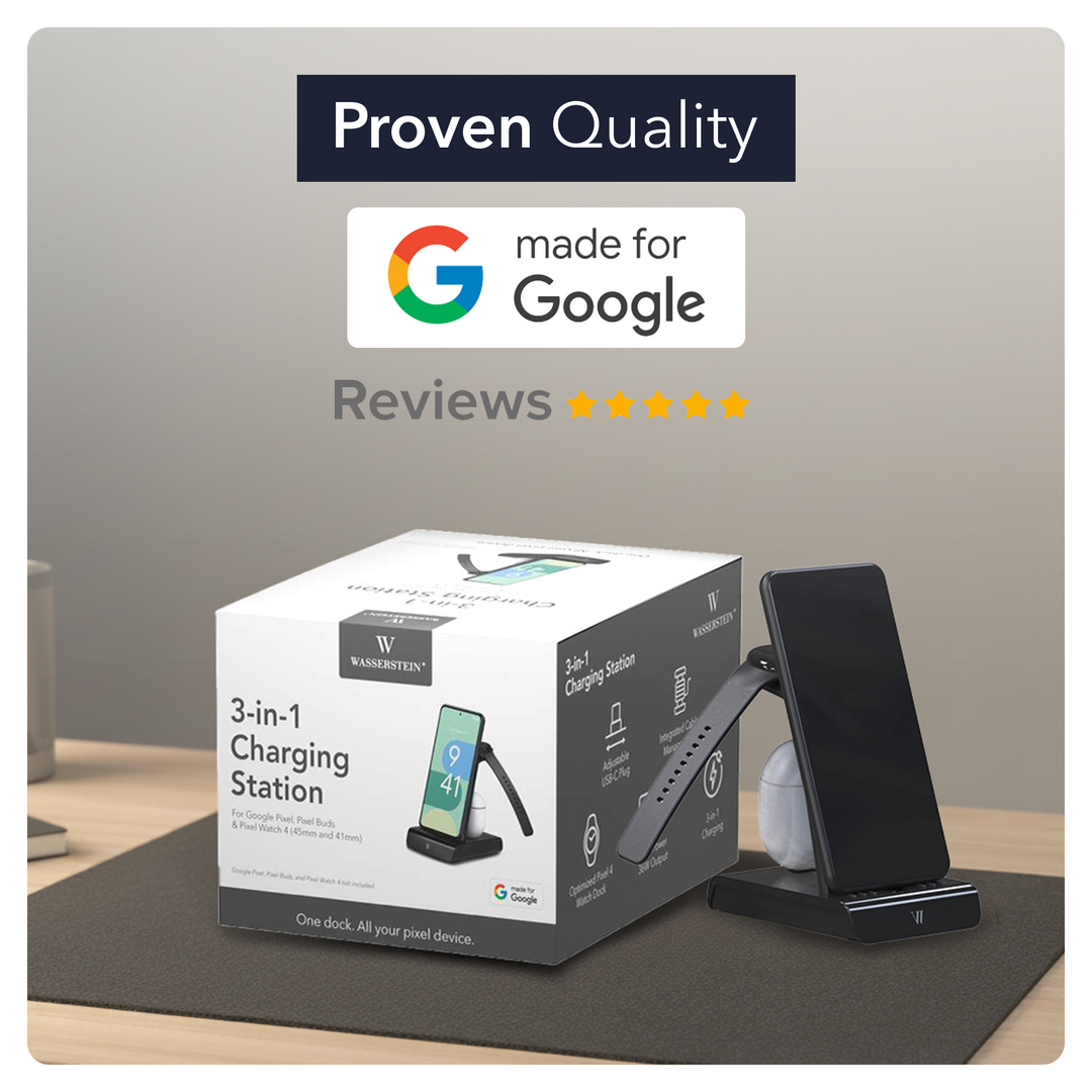 Wasserstein 3-in-1 Charging Station Made for Google Pixel, Pixel Buds & Pixel Watch 4 (41mm & 45mm)