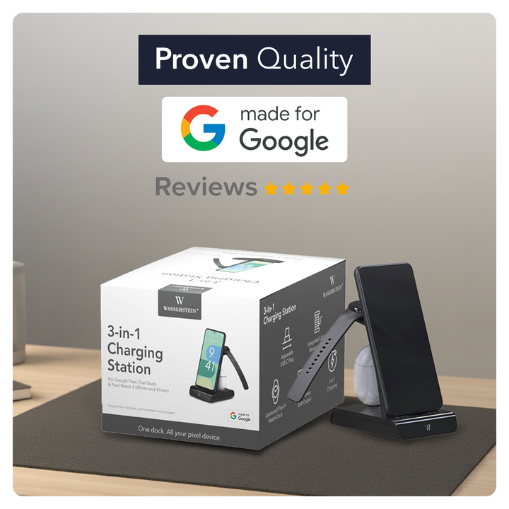 Wasserstein 3-in-1 Charging Station Made for Google Pixel, Pixel Buds & Pixel Watch 4 (41mm & 45mm)