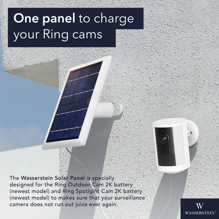 Wasserstein Solar Panel for Ring Battery-Powered-Security Cam, Spotlight Cam 2K (2nd Gen)/Plus/Pro,  Outdoor Cam 2K (2nd Gen)/Plus, Stick Up Cam/Pro