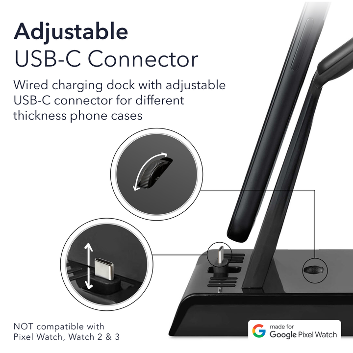 Wasserstein 3-in-1 Charging Station Made for Google Pixel, Pixel Buds & Pixel Watch 4 (41mm & 45mm)