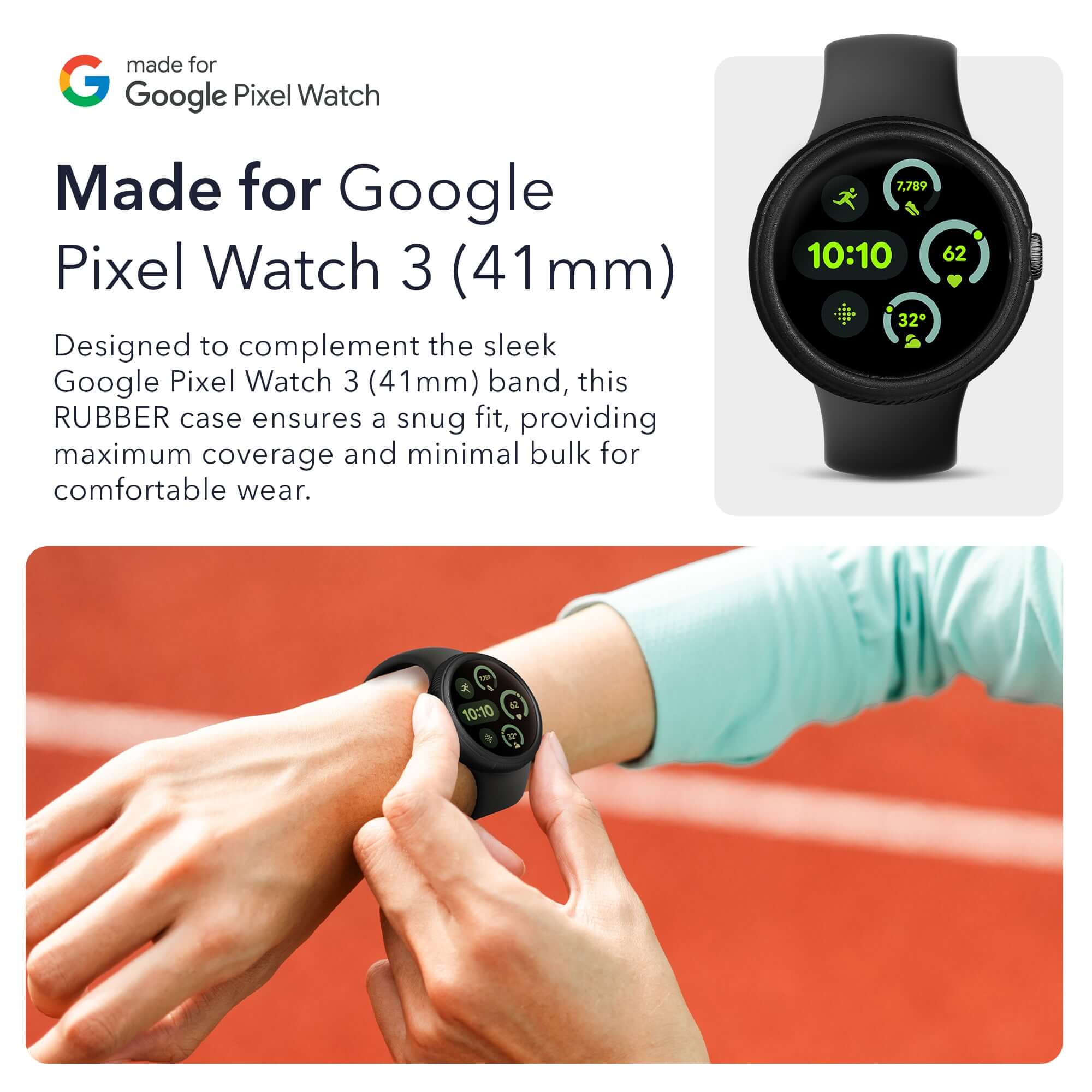 Wasserstein Protective Case for Pixel Watch 3 | Ultra-Thin, Snap
