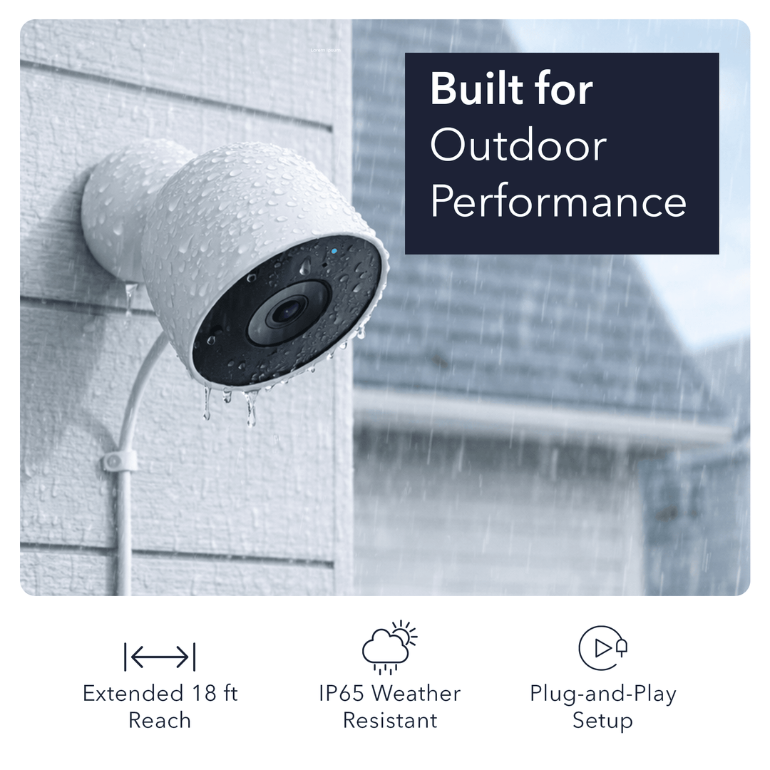 Wasserstein 18ft Cord for Google Nest Cam Outdoor (Wired, 2nd Gen)
