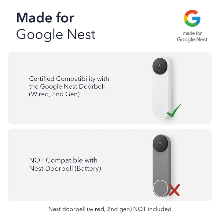 Wasserstein Google Nest Doorbell Chime (Wired, 2nd Gen) - Made for Google