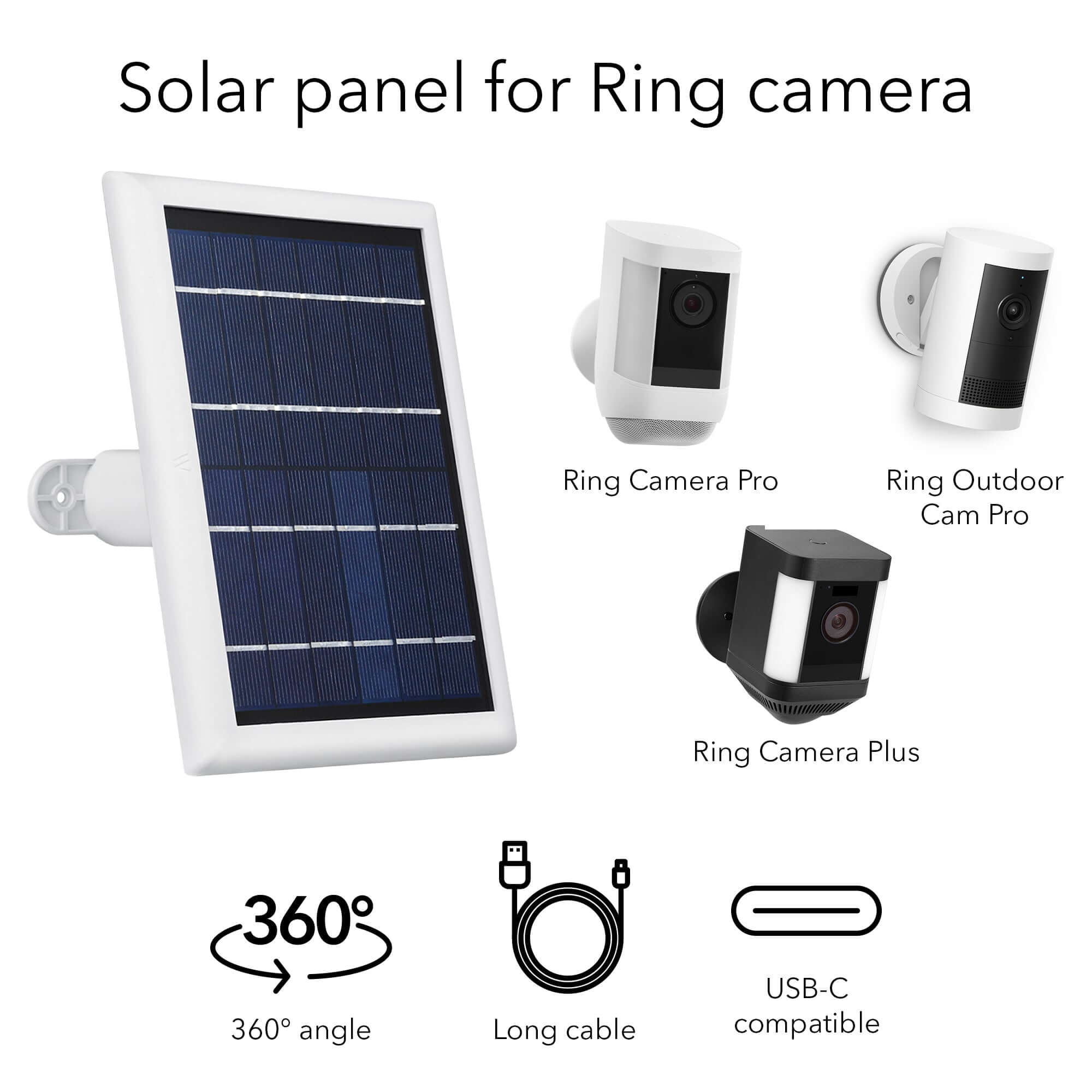 Wasserstein Ring Solar Panel for Spotlight and Stick Up Cam
