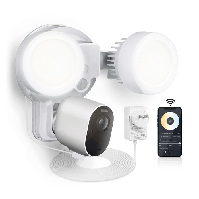 Wasserstein 3-in-1 Plugged-in Smart Floodlight, Charger, and Mount - Compatible with Arlo Ultra/Ultra 2, Arlo Pro 3/4-1500 lumens - Motion Sensor and Timer Control (Arlo Camera NOT Included)