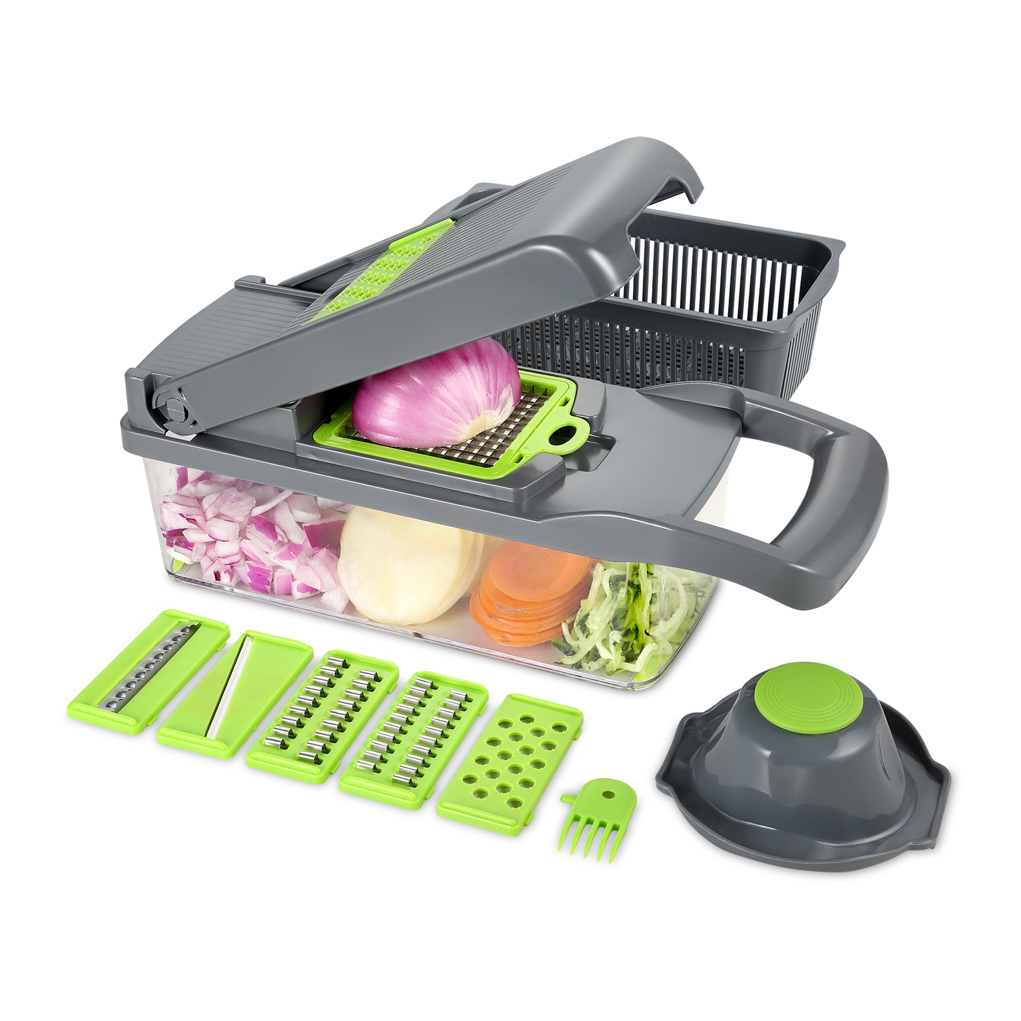 Green Plastic 4 in 1 electric vegetable chopper (Dropship Available)