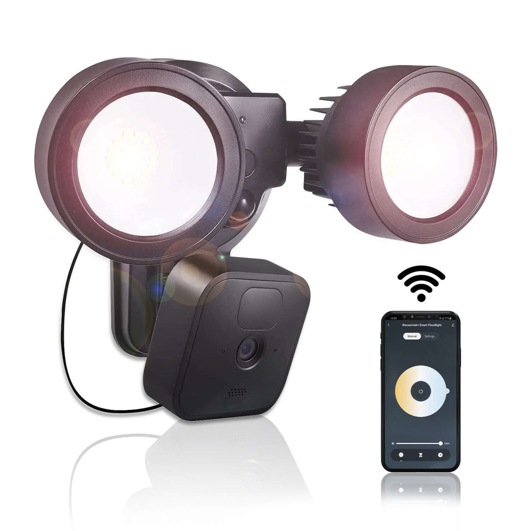 Wasserstein 3-in-1 Wired Smart Floodlight, Charger and Mount for Blink Outdoor XT2 Camera 1500 Lumens Motion Detection Timer