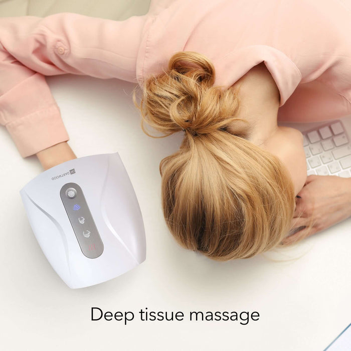 Dartwood Hand Massager with Heat and Compression - Wireless Electric Massager for Hands, Wrists, and Fingers - Cordless Hand Therapy (White)