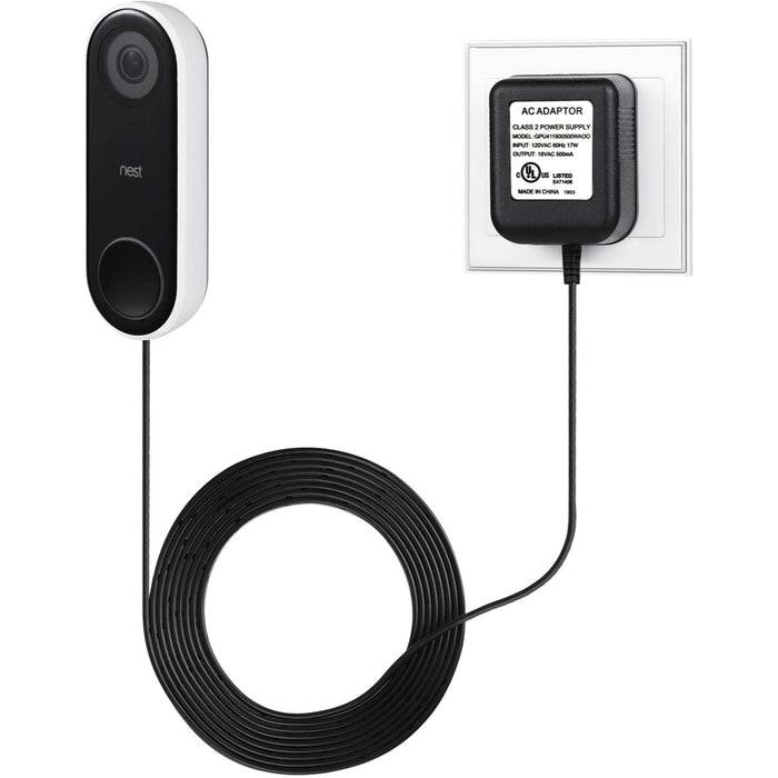 Wasserstein Power Supply Adapter Compatible with Google Nest Doorbell (battery), Google Nest Hello Video Doorbell