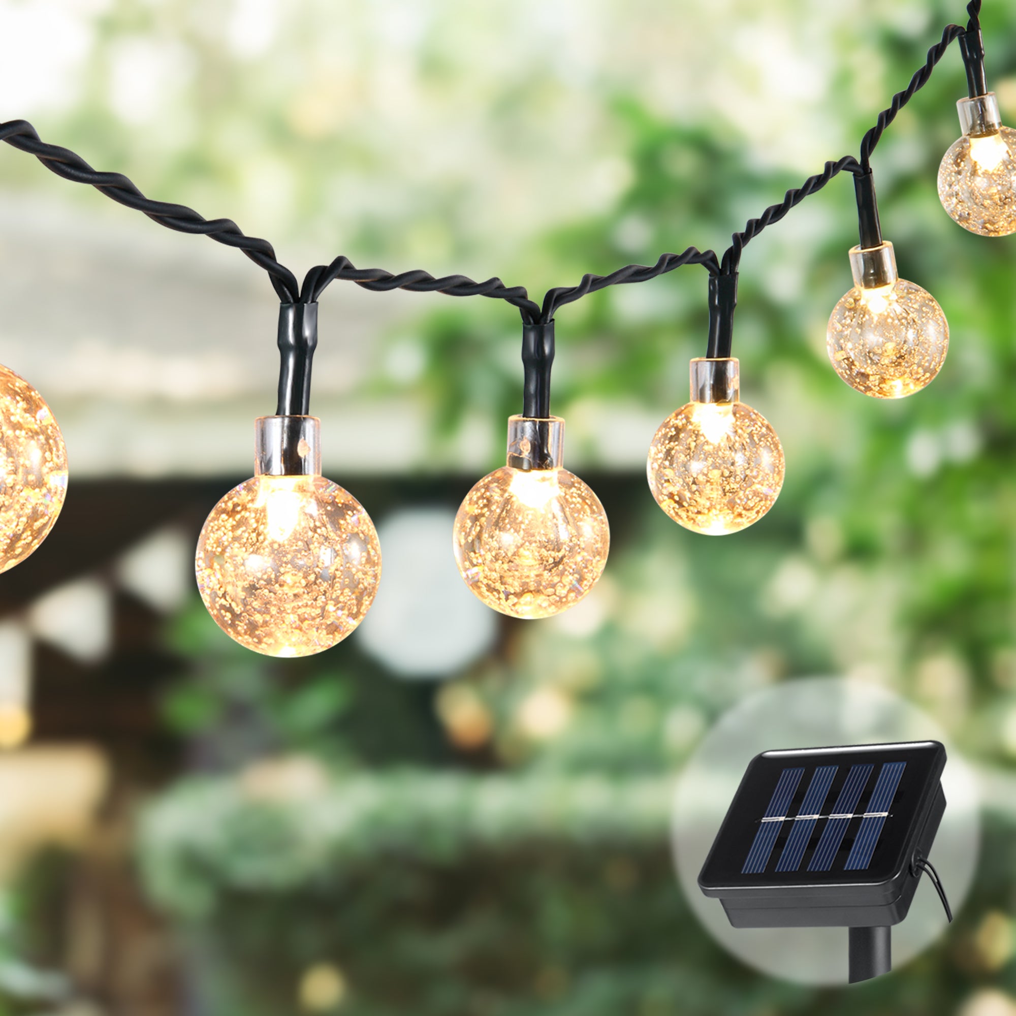 melodi Ferie forsendelse Solar Crystal Ball String Lights | Dartwood — Wasserstein Home