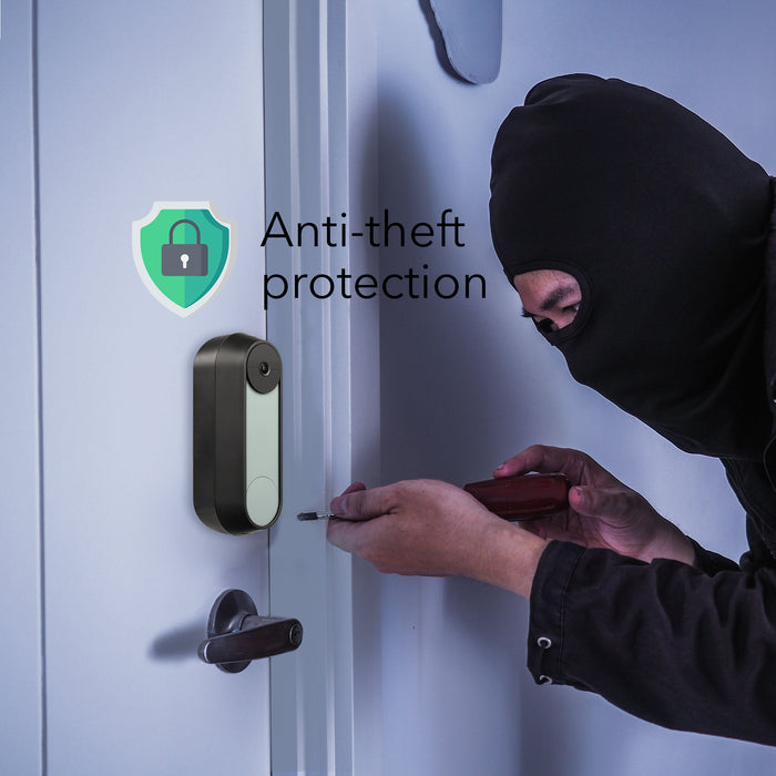 Wasserstein Anti-Theft Mount compatible with Google Nest Doorbell (Battery) - No-Drill Doorbell Mount to Protect Your Nest Doorbell (Black)