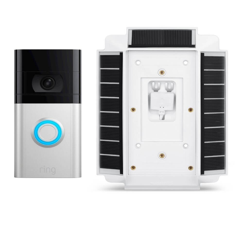 Ring Video Doorbell 4 + Solar Charger Mount Bundle (Satin Nickel) | Brand  New