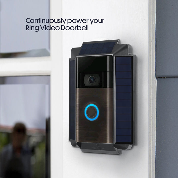 Ring Video Doorbell 1 (2nd Gen, 2020 Release) + Solar Charger Bundle (Satin Nickel) | Brand New