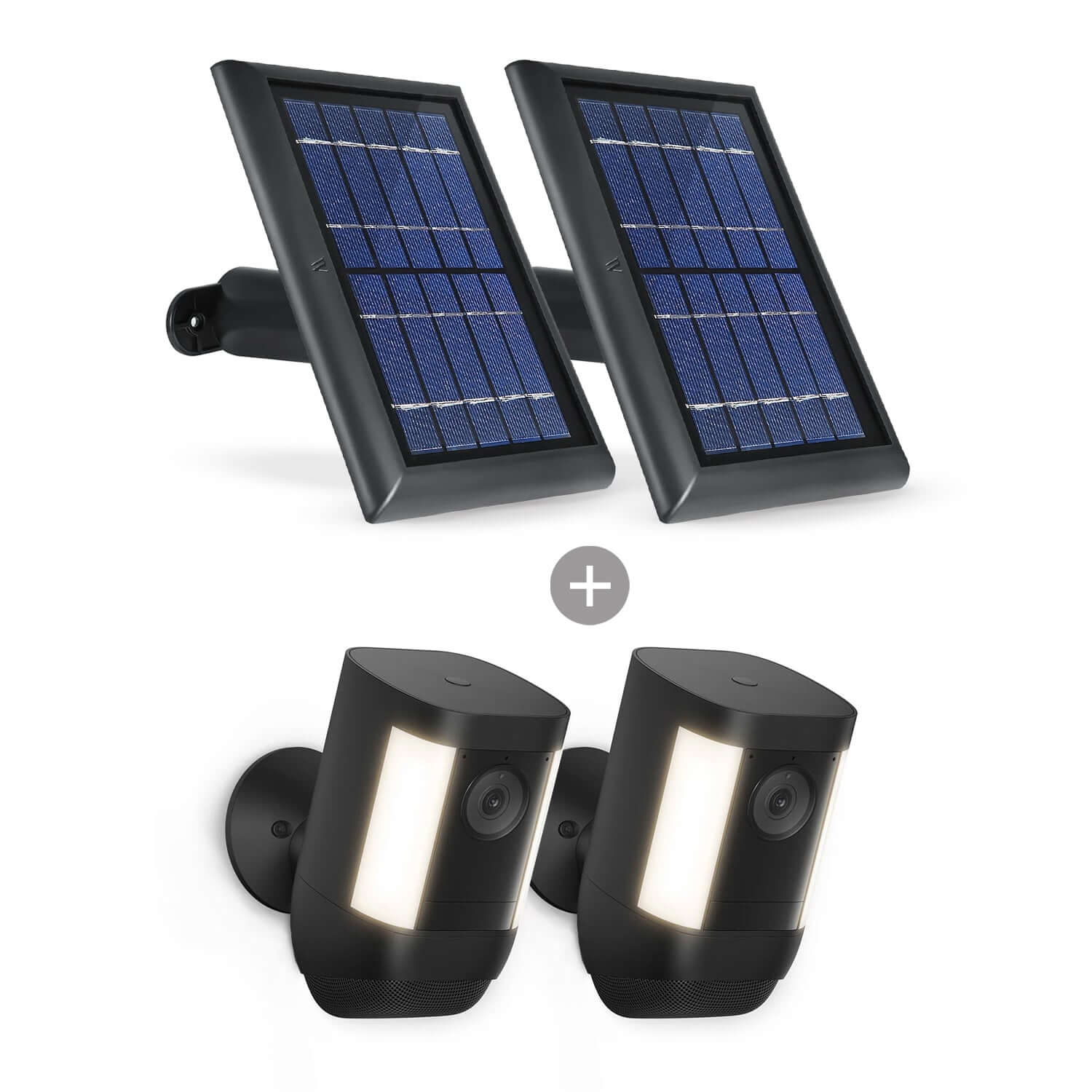 Wasserstein Ring Spotlight Cam Pro Battery + Solar Panel Bundle (3