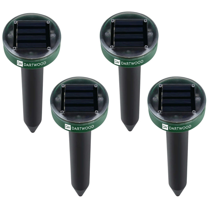 Dartwood Outdoor Solar-Powered Sonic Mole Repellent - Remove Groundhogs, Rats, Mice, Snakes, and More From Your Gardens, Lawns, and Yards