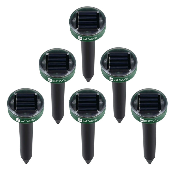 Dartwood Outdoor Solar-Powered Sonic Mole Repellent - Remove Groundhogs, Rats, Mice, Snakes, and More From Your Gardens, Lawns, and Yards
