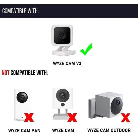 Wasserstein AC Outlet Wall Mount for Wyze Cam V3 - Reliable mounting Alternative for Your Wyze Cameras (White)